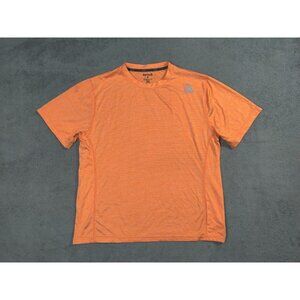 Reebok Shirt Adult Mens Medium Solid Orange Activewear Short Sleeve